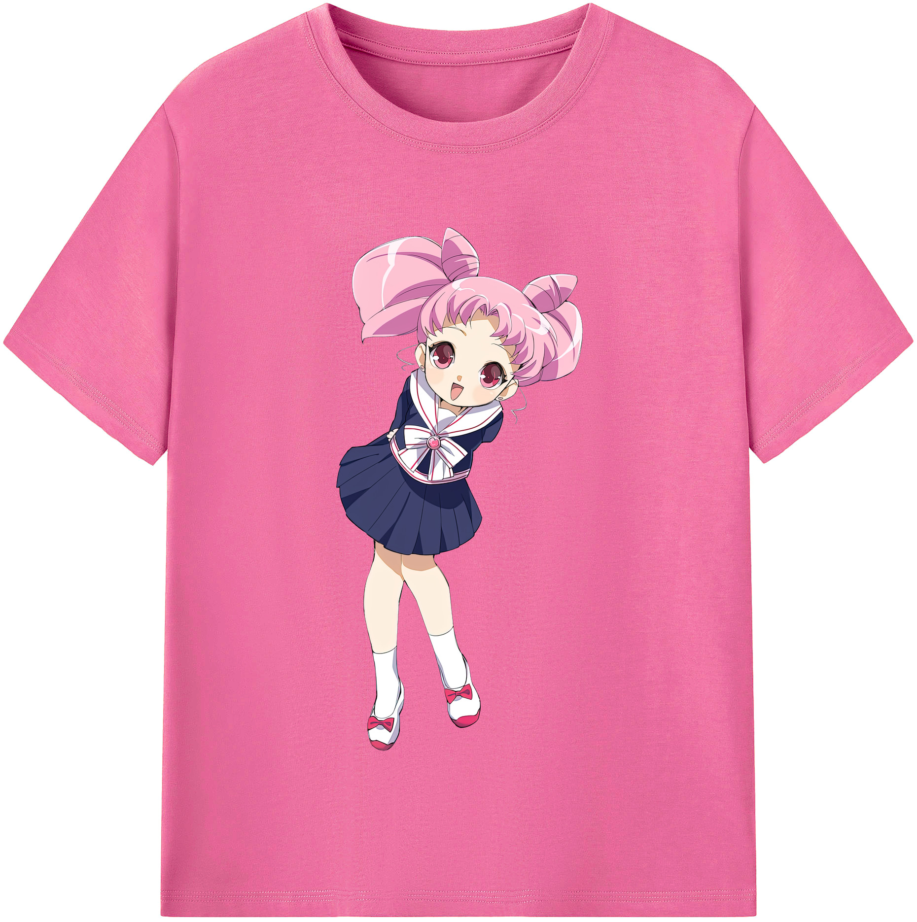 （画像用） 美少女戦士セーラームーン ちびうさ Sailor Moon Chibiusa Tsukino Usagi Small Lady Serenity レディースカジュアルプリントTシャツ（綿100％）